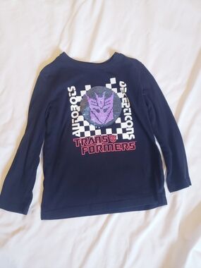 Boys Size 5 Long-Sleeve Transformers Factions Flip Sequin Graphic Tee